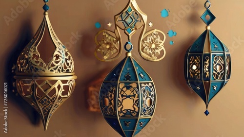 Ornamental Ramadan mosque style AI background and sticker