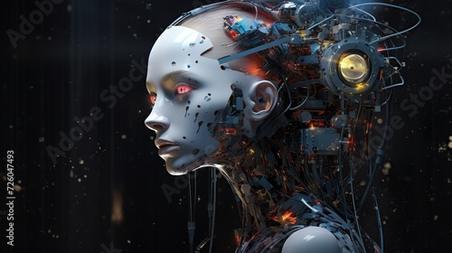 3D rendering of human robot. science fiction android robot
