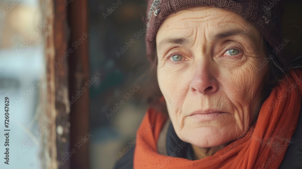 A middleaged woman with a weary look on her face her lined features a testament to the years of struggling against political perseion.