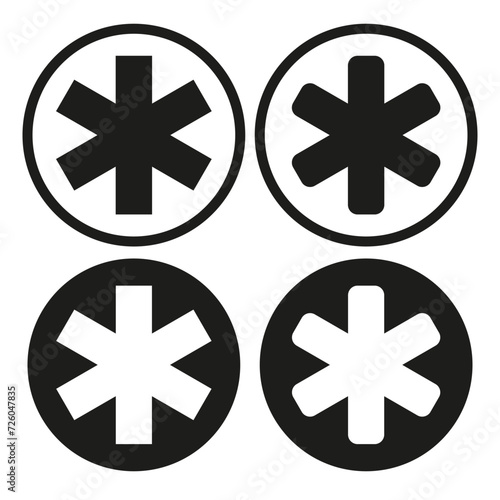Asterisk star icon. Vector illustration. EPS 10.