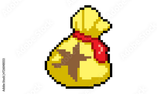 Pixel art of money bag vector