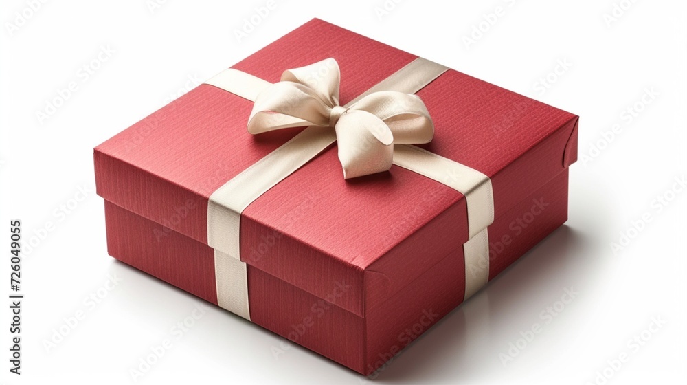 Obraz premium Red gift box isolated on a white background