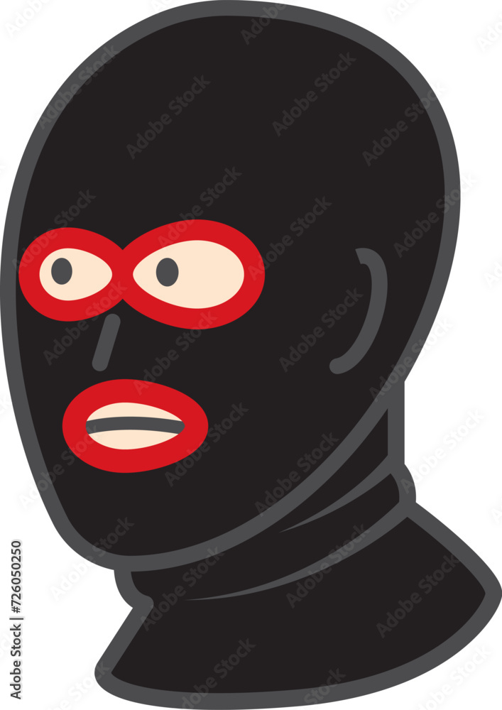 Head of a man wearing a black balaclava Head of a man wearing a black balaclava