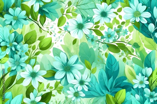 spring background  green and blue color   digital 