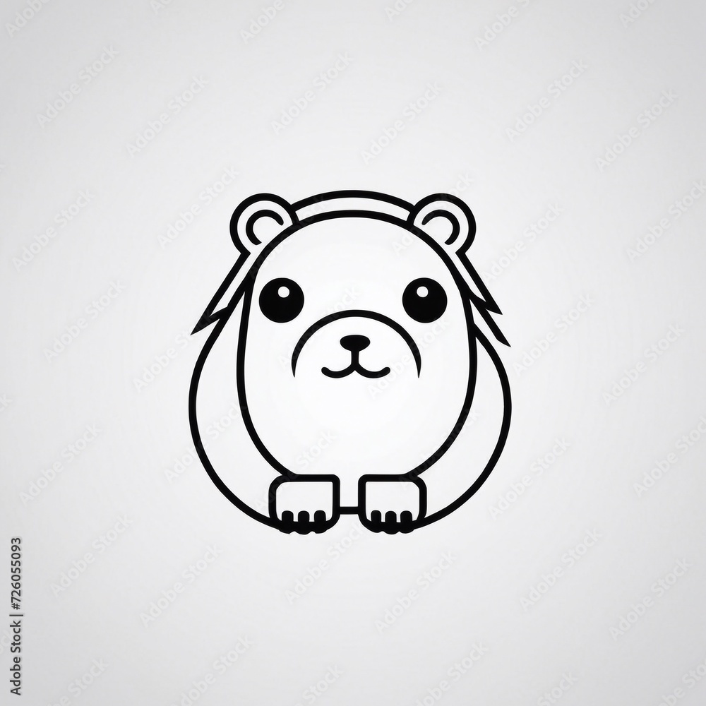 Naklejka premium Bold Monochromatic Animal Vector Icon
