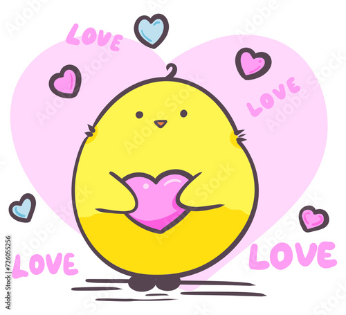 Love chick in valentine 