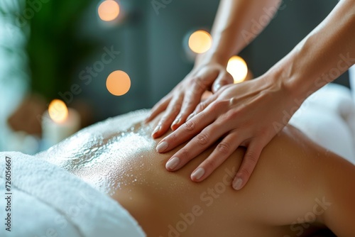 Wallpaper Mural Back massage in spa with warm candlelight. Torontodigital.ca