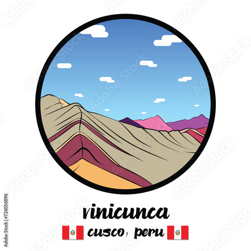 Circle Icon Vinicunca. vector illustration