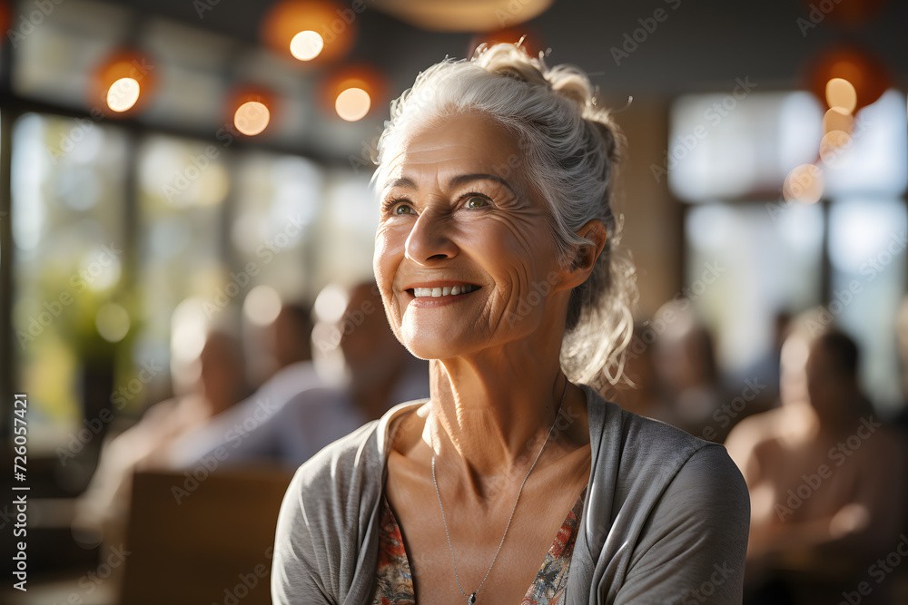 portrait of an active elderly woman in a fitness room while doing sports portrait of an active elderly woman in a fitness room while doing sports