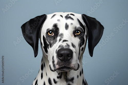 Portrait of a Dalmatian dog on a light background. nature and pets © photosaint