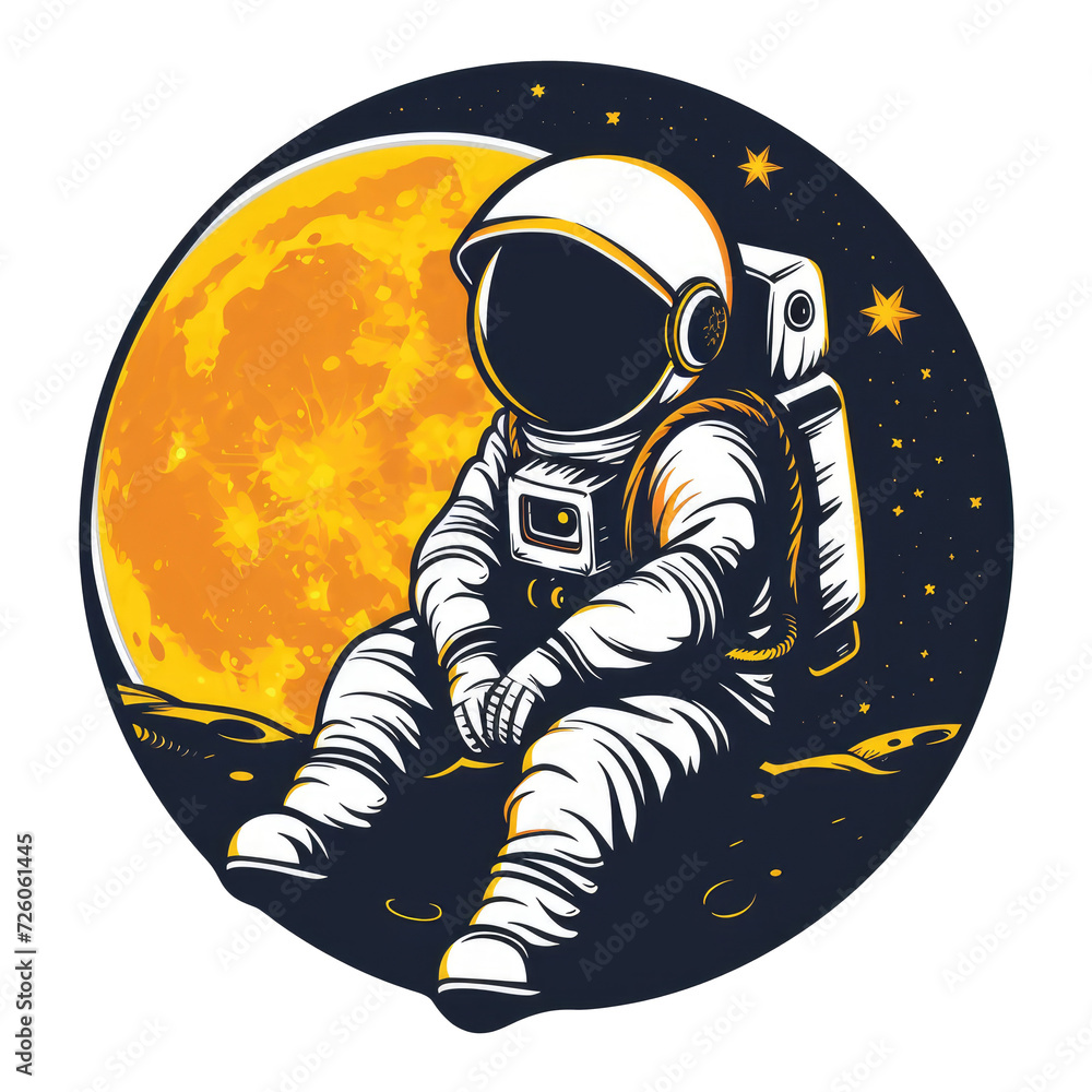 astronaut and moon