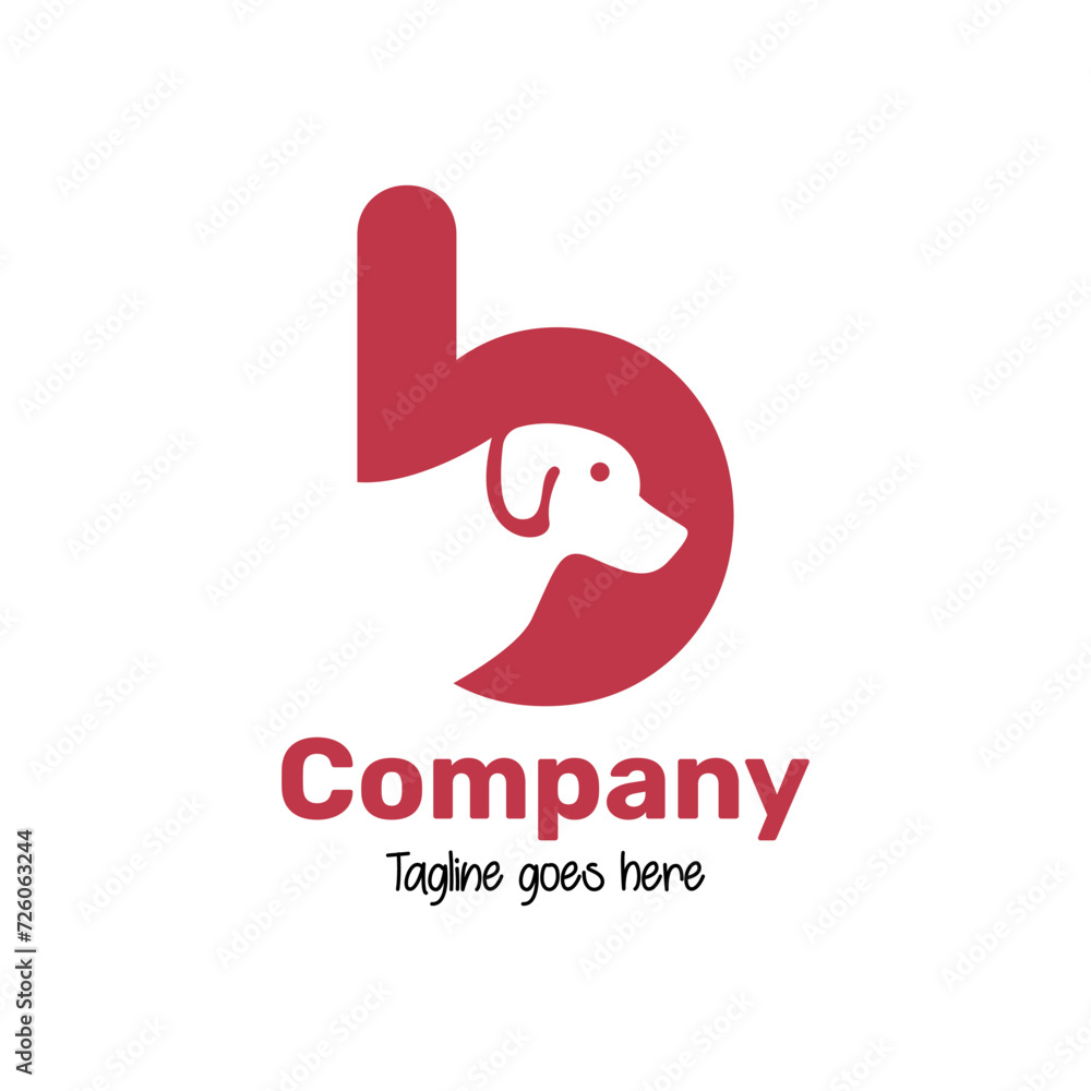 letter b and animal pet negative space logo vector icon illustration letter b and animal pet negative space logo vector icon illustration