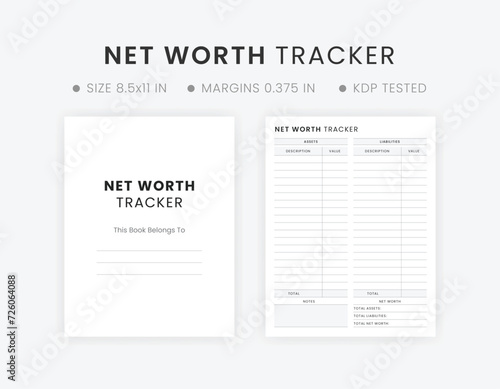 Best Net Worth Tracker Template Printable Kindle Direct Publishing