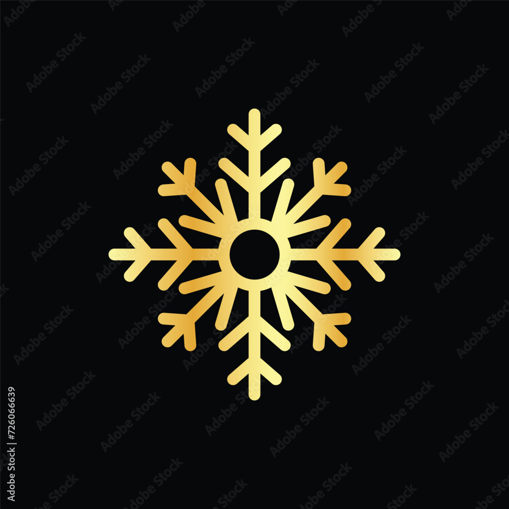 Snowflake icon isolated on a black background. Vector illustration. Snowflake icon isolated on a black background. Vector illustration.