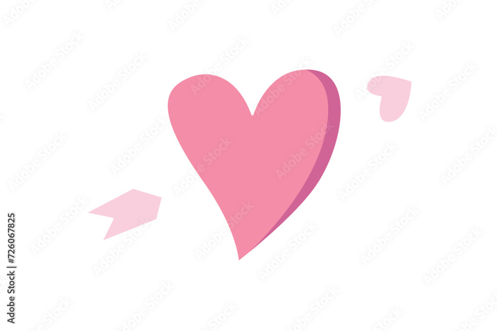 Obraz premium Cute Valentine Day Sticker Design