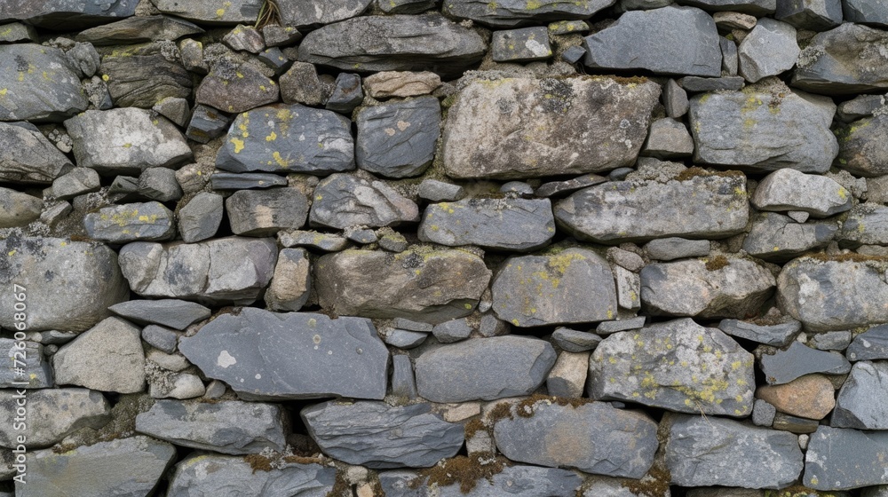 Rustic Stone Wall of Varied Shapes - Traditional Mortarless Construction Rustic Stone Wall of Varied Shapes - Traditional Mortarless Construction