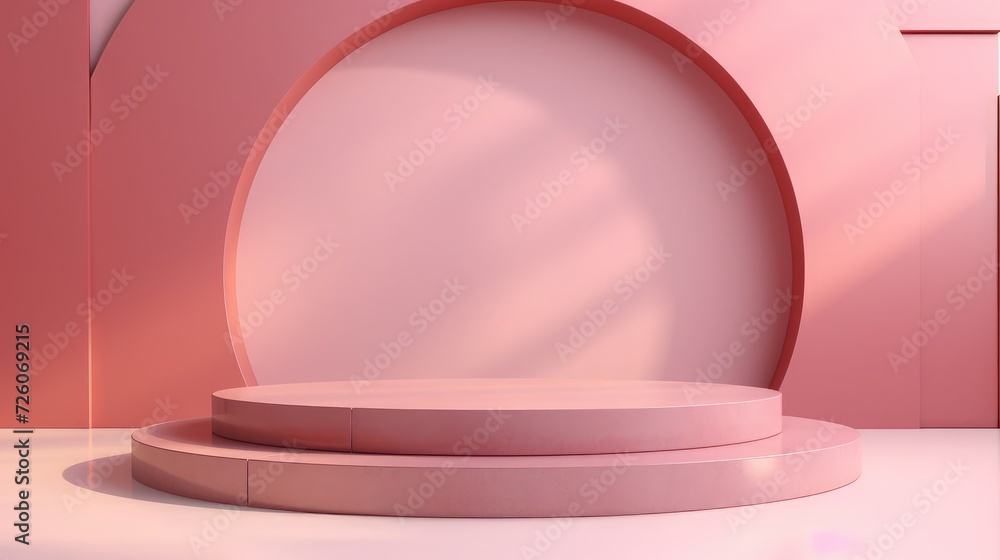 a pink background for a mosaic product display podium a pink background for a mosaic product display podium