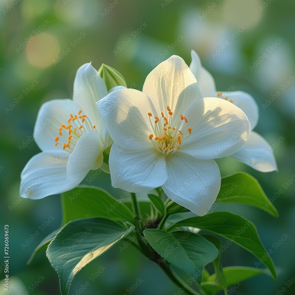 Fototapeta premium macro photo of jasmine flower in outdoor