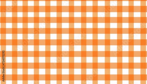 Gingham Seamless Pattern on Orange Background Vector