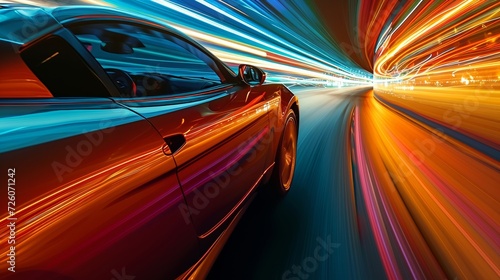 A blur of vibrant colors whizzing by showcasing the adrenalinefueled intensity of a car reaching top speeds.