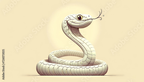 An image of a snake with a whimsical, animated art style.