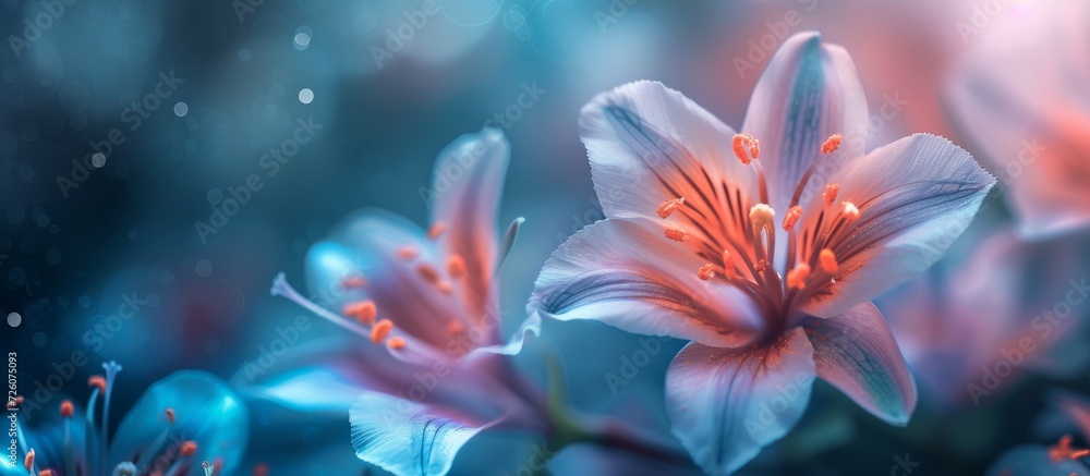 Macro lens captures close-up shots of beautiful flowers in nature, creating an abstract background with a wildlife theme. Macro lens captures close-up shots of beautiful flowers in nature, creating an abstract background with a wildlife theme.