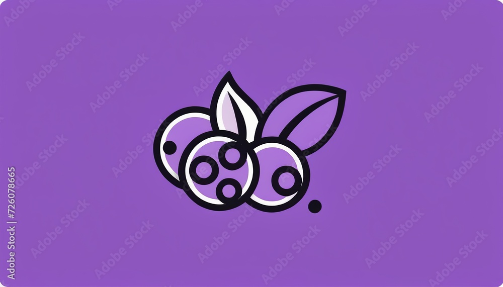 Modern Illustration of Grapes Linear Icon in Flat Style Modern Illustration of Grapes Linear Icon in Flat Style