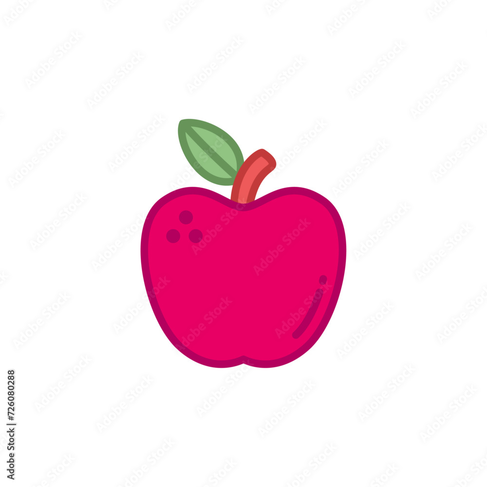 Icon Illustration of Apple in Retro Neon Style - Fruits Icon Vector Design. Icon Illustration of Apple in Retro Neon Style - Fruits Icon Vector Design.