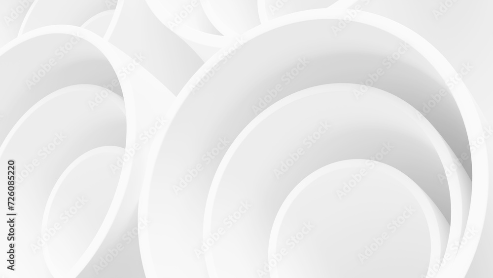Fototapeta premium Abstract White Circle Pipe Futuristic Background 