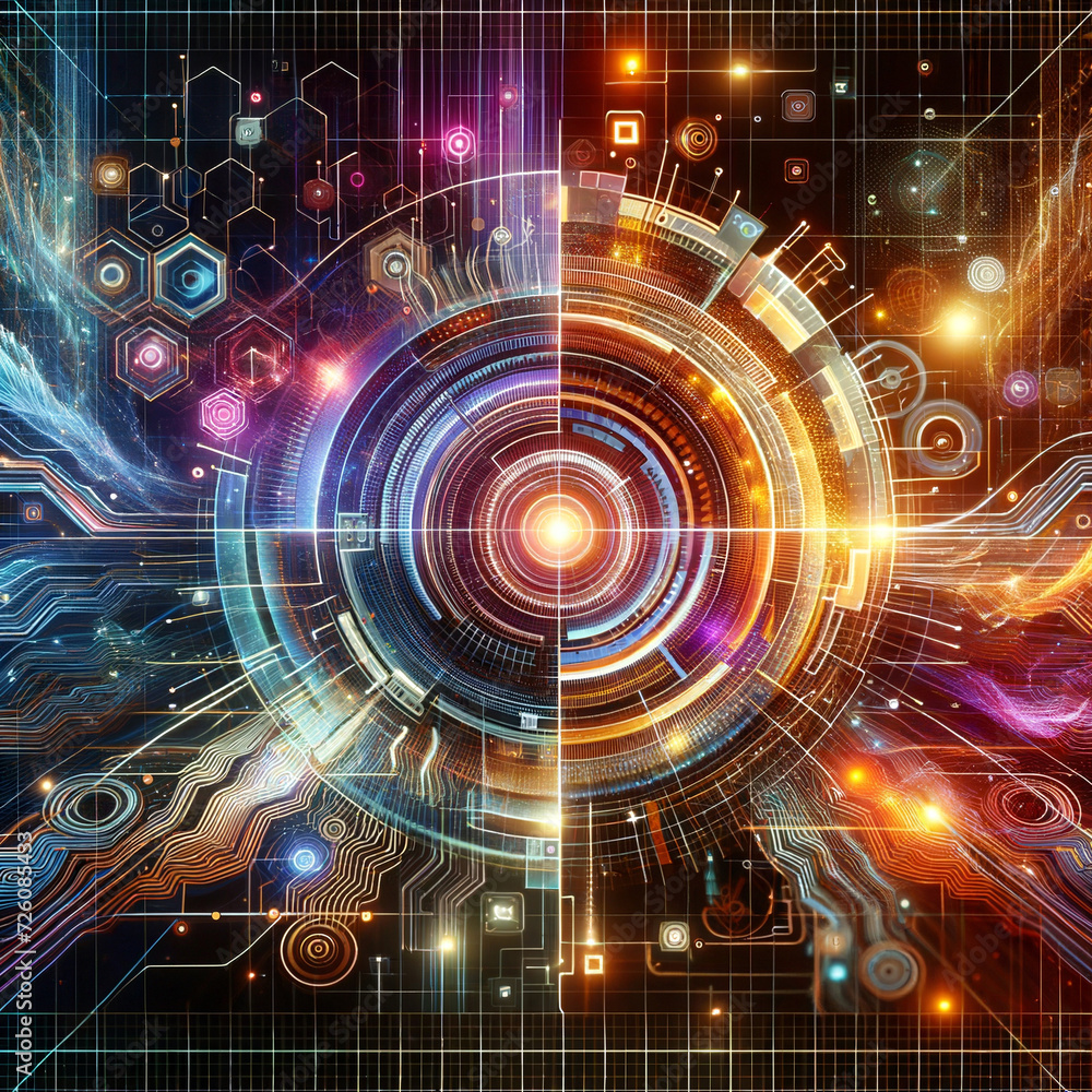 Obraz premium Trendy up-to-date background wallpapers showcasing futuristic technological visuals