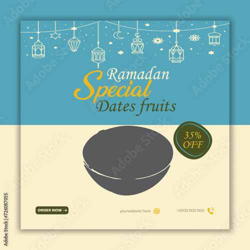 Ramadan special dates fruit sale social media banner template