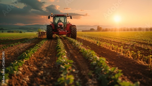 Tractors and tillage machines are tilling large areas of land and reducing labor costs  Agricultural industry
