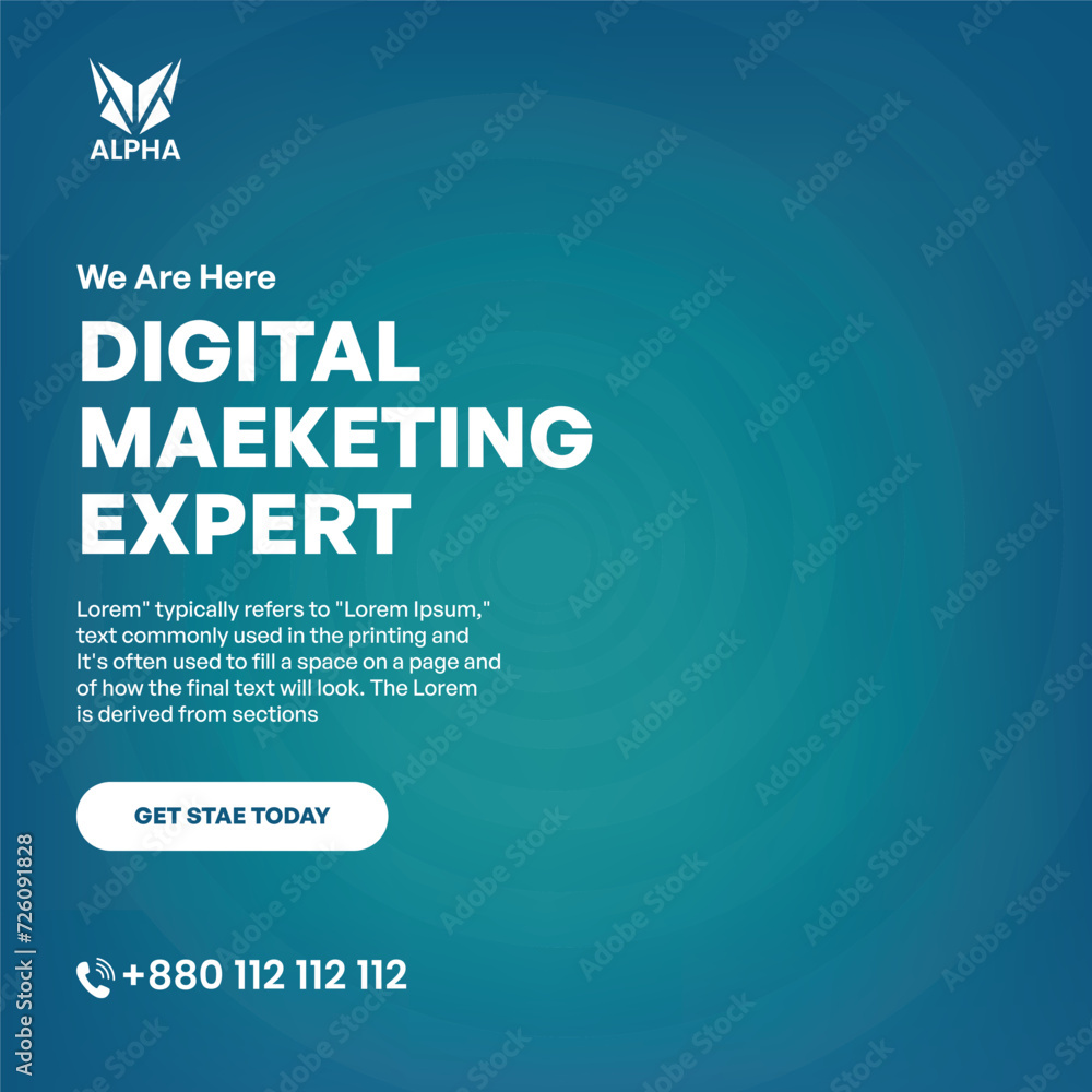 Obraz premium Business social media template for marketing agency