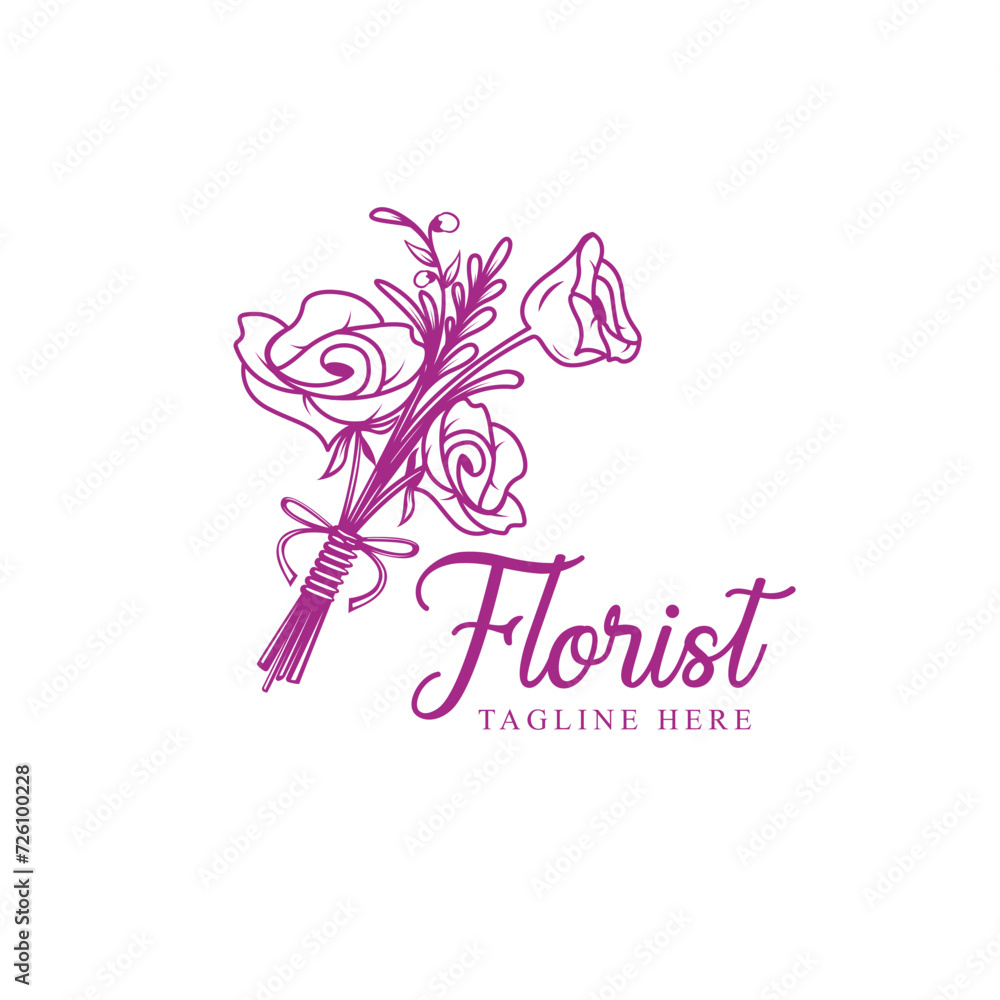 Florist Logo Vector Template Design Illustration. bouquet flower template design. Florist Logo Vector Template Design Illustration. bouquet flower template design.