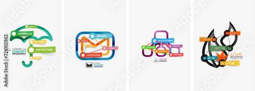 Set of infographics with line design icons. Vector illustration For Wallpaper, Banner, Background, Card, Book Illustration, landing page