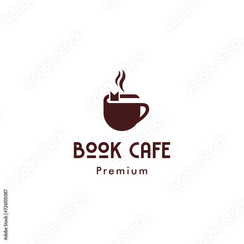 Coffee cup and book logo design