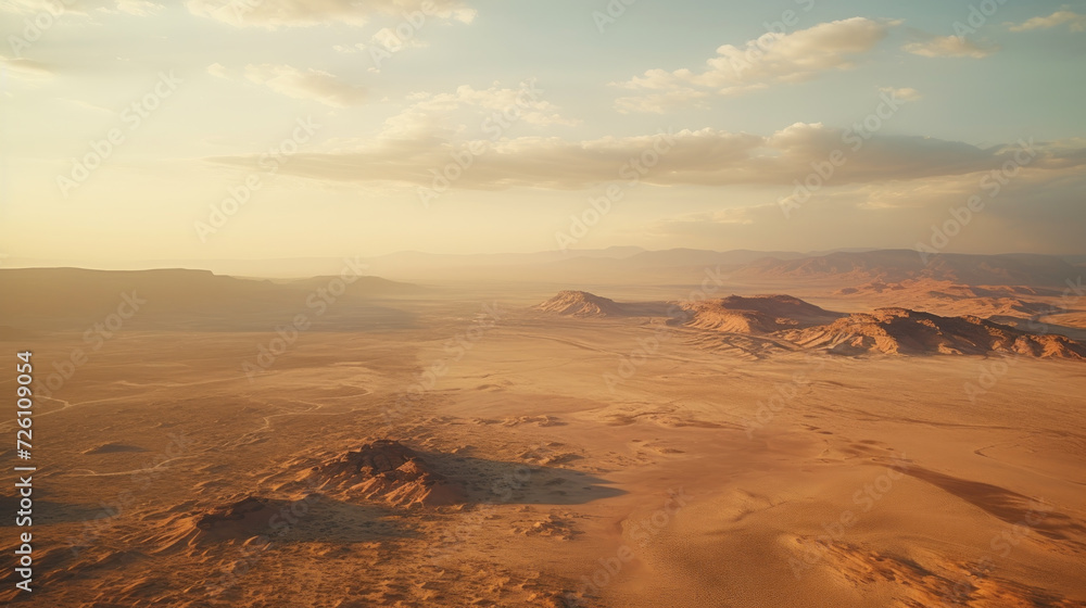 scene at desert on morning aerial photography scene at desert on morning aerial photography