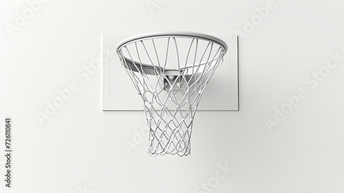 All white Basketball Hoop icon over white background. Basketball, March Madness and college Basketball © berkeley