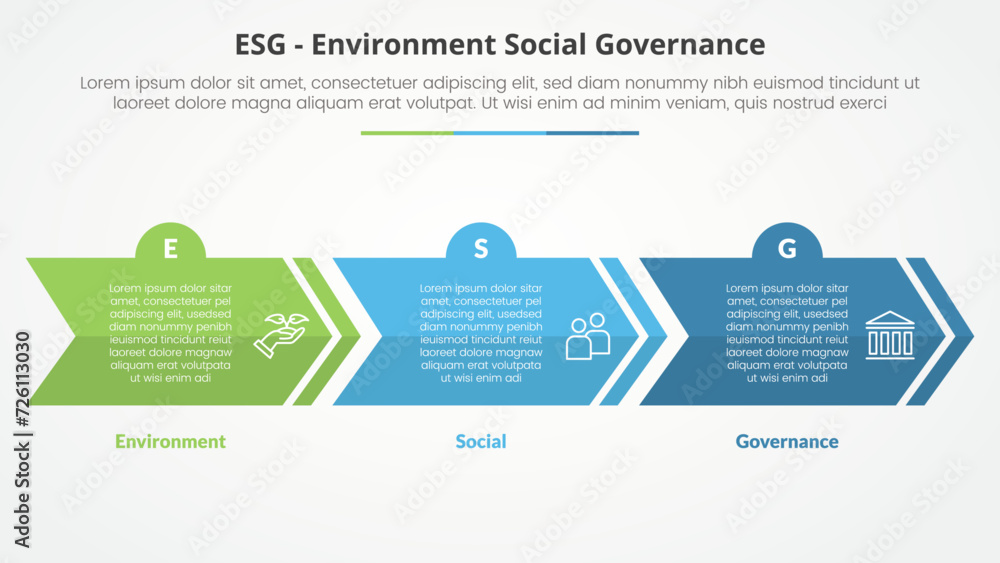 Esg Shape Vecteur Stock ESG frameworks infographic concept for slide presentation ...