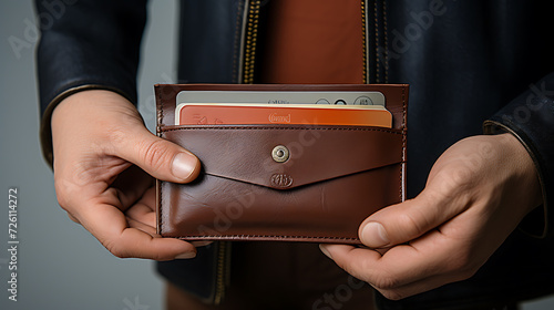 hand holding wallet finance background illustration