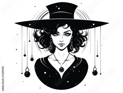the witch white background