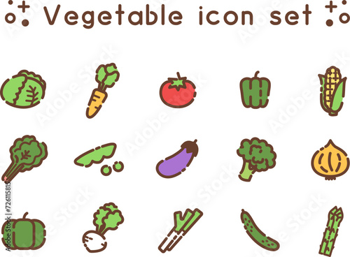 シンプルな野菜アイコンセット_a