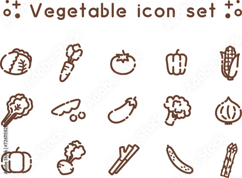 シンプルな野菜アイコンセット_b
