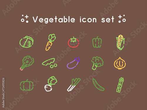 シンプルな野菜アイコンセット_c