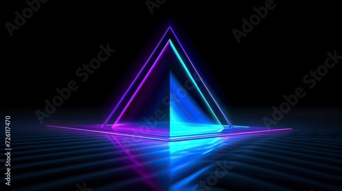 Abstract 3D Futuristic Background Illuminated by Virtual Lighting