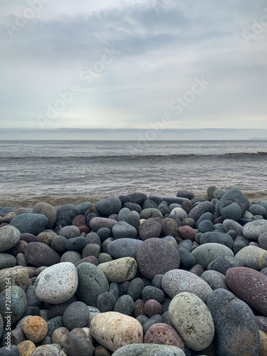 stones on the sea in Lima Peru 