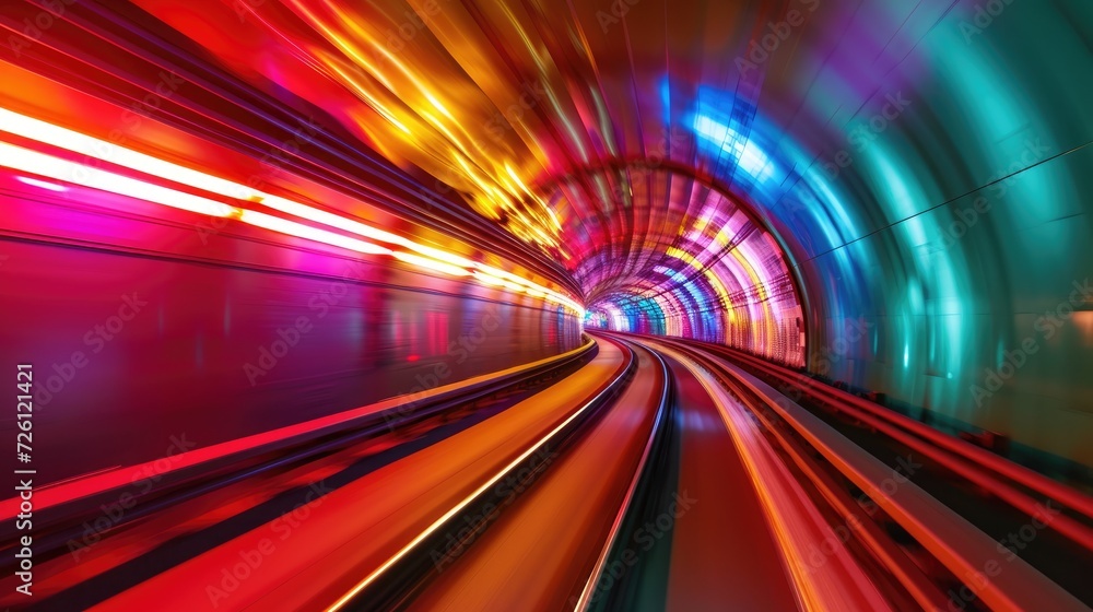 Colorful light exposure in a tunnel background Colorful light exposure in a tunnel background