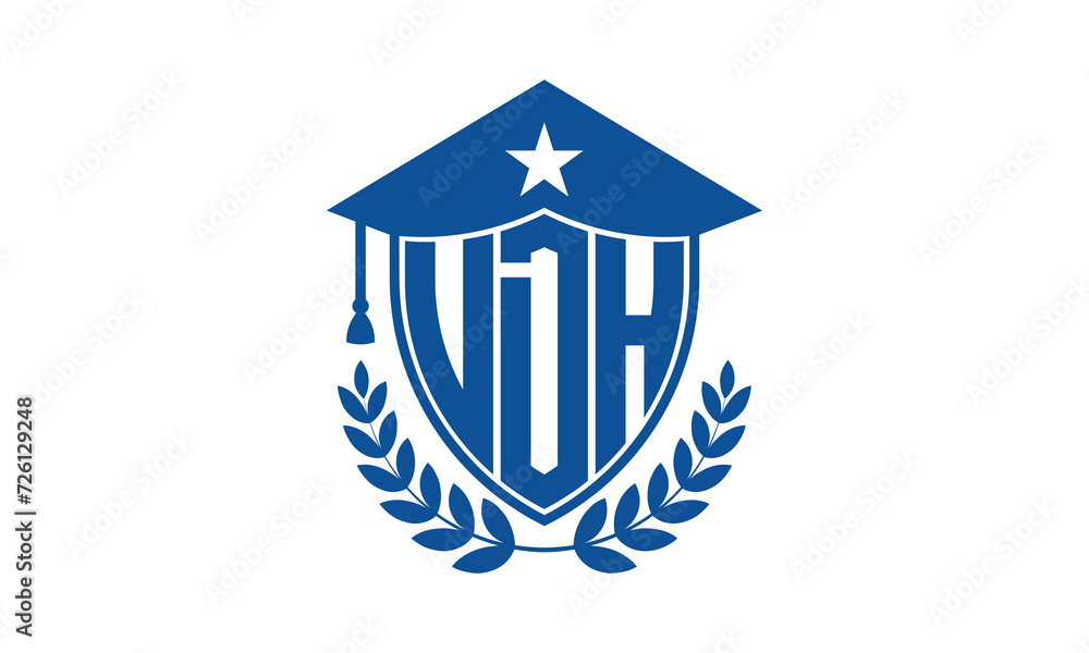 UDH three letter iconic academic logo design vector template. monogram, abstract, school, college, university, graduation cap symbol logo, shield, model, institute, educational, coaching canter, tech UDH three letter iconic academic logo design vector template. monogram, abstract, school, college, university, graduation cap symbol logo, shield, model, institute, educational, coaching canter, tech