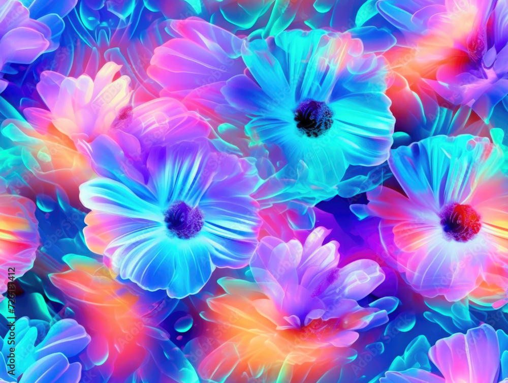 Obraz premium background wallpaper pattern with colorful flowers