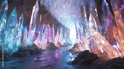 Crystal Cave Illumination in Fantasy Setting
